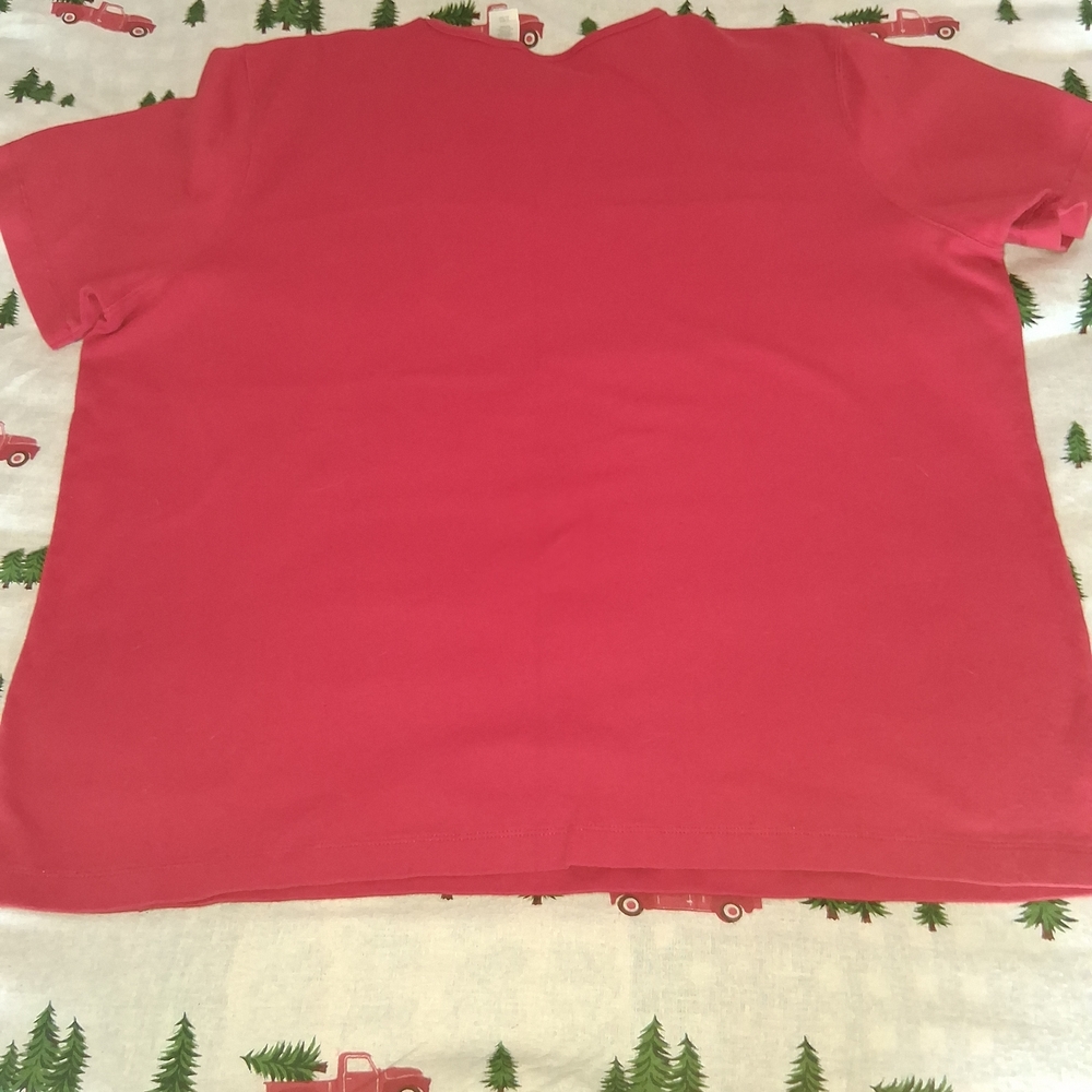 Vintage 80s Carole Little Sport Red 2XL Tee With Embroidered Snake Patch - Picture 4 of 5